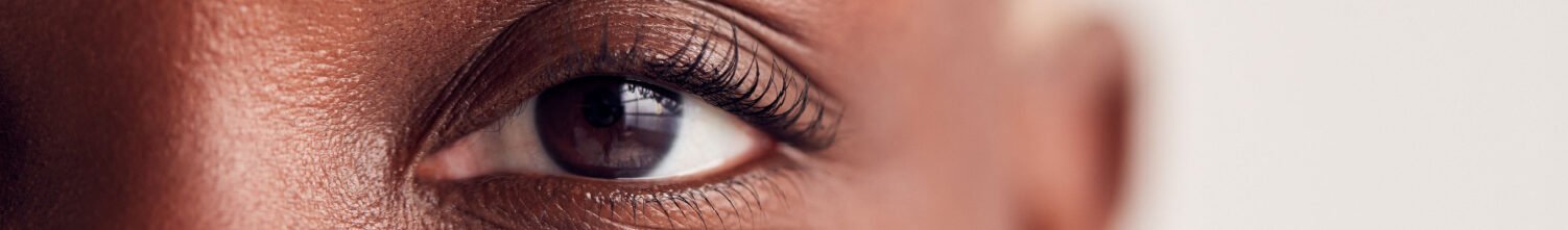 close up of a brown eye