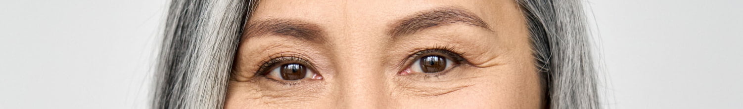 mature woman's eyes close up
